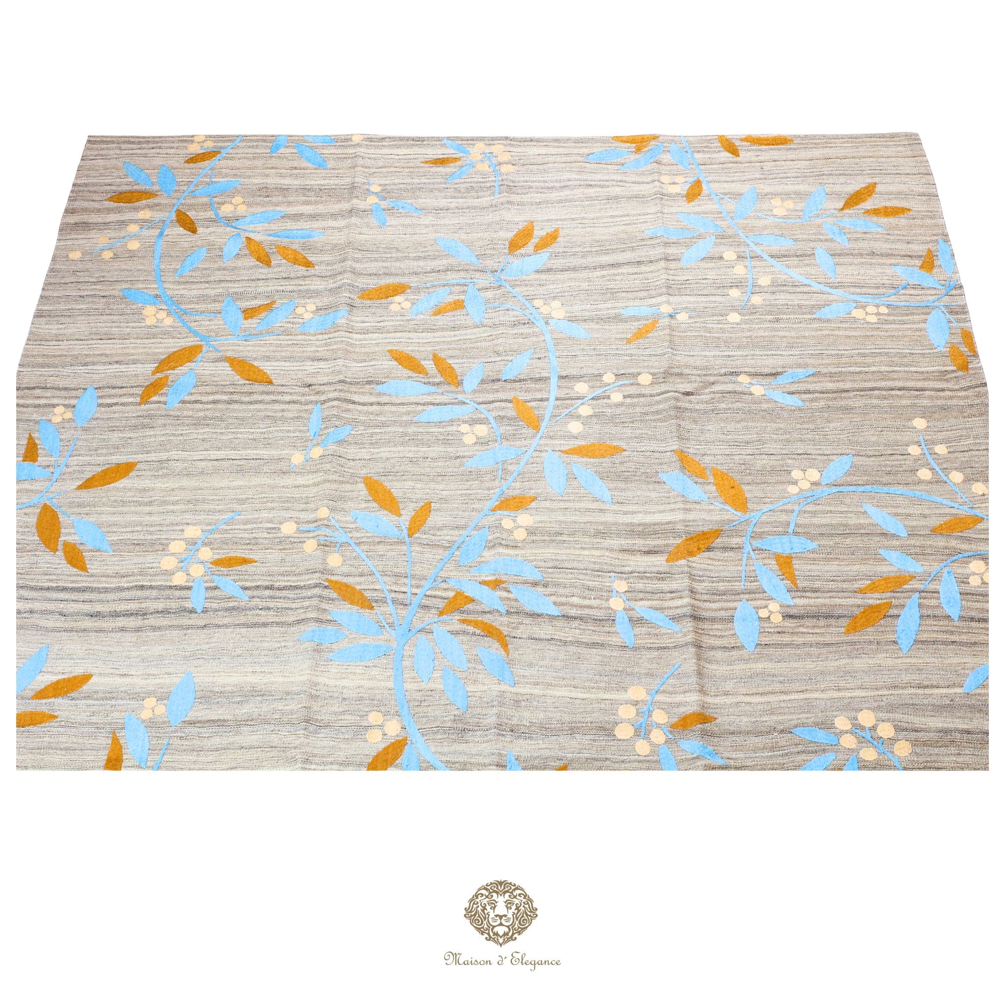Placemat with floral pattern on a wooden texture background