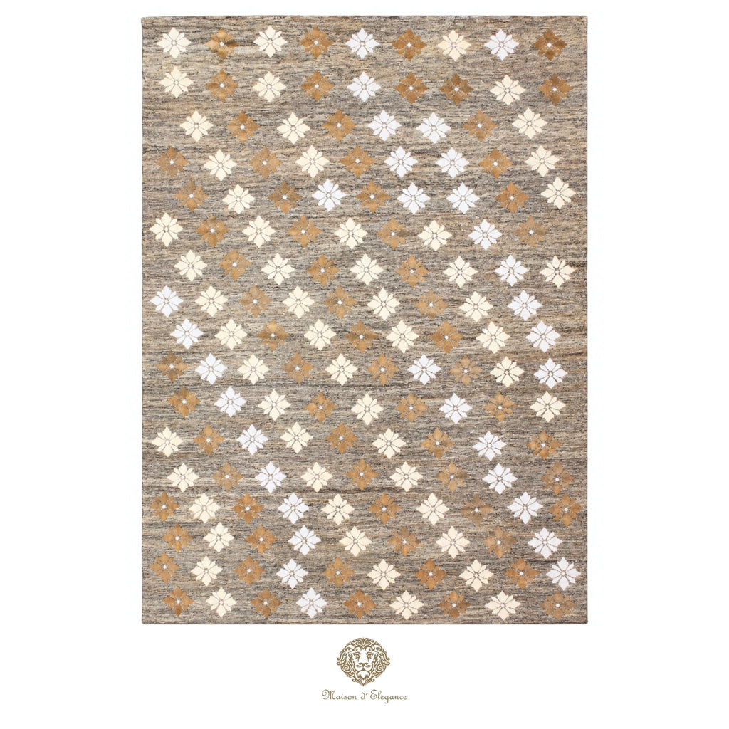 Kilim única moderna Tejido a Mano | Alfombra Plana de Lana y Seda con Tintes Naturales 272x344 cm