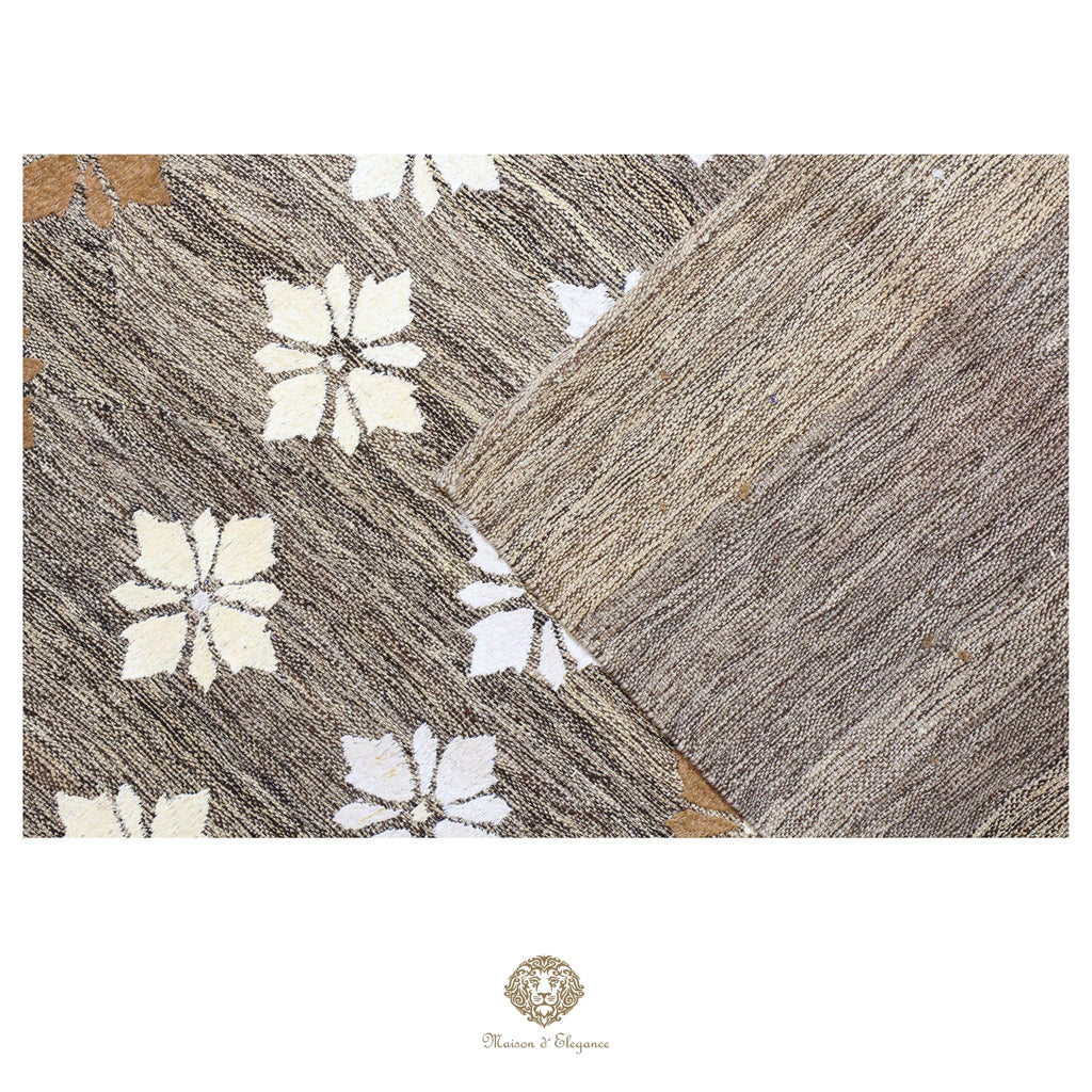 Kilim única moderna Tejido a Mano | Alfombra Plana de Lana y Seda con Tintes Naturales 272x344 cm