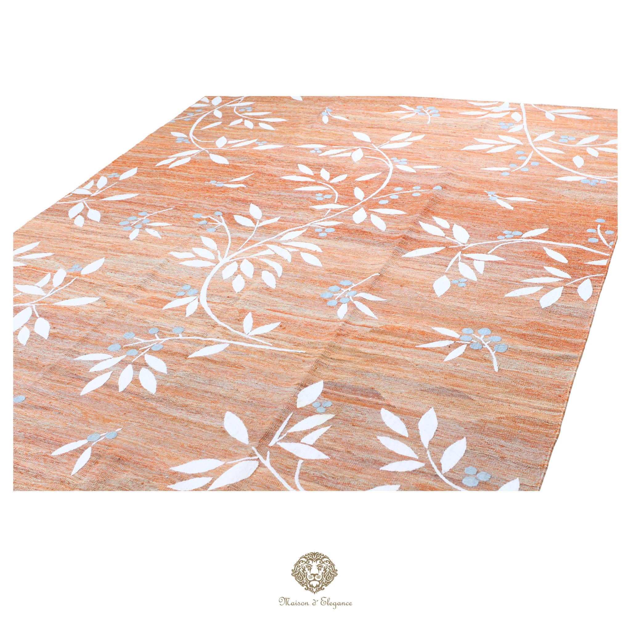 Kilim única moderna Tejido a Mano | Alfombra Plana de Lana y Seda con Tintes Naturales 215x292 cm
