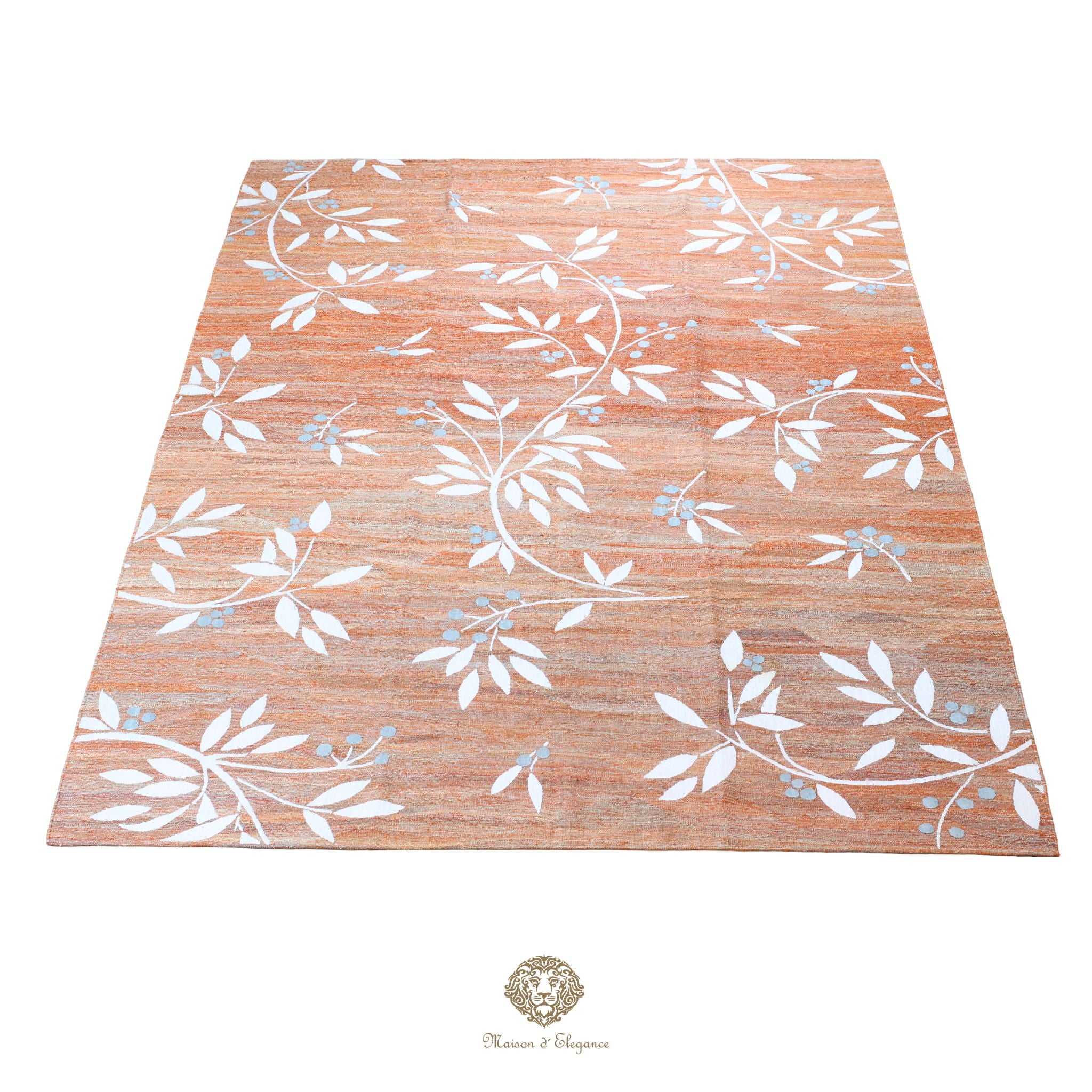 Kilim única moderna Tejido a Mano | Alfombra Plana de Lana y Seda con Tintes Naturales 215x292 cm