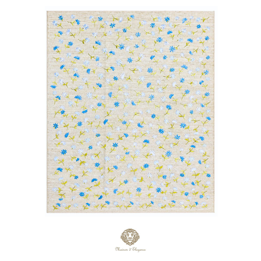 Kilim única moderna Tejido a Mano | Alfombra Plana de Lana y Seda con Tintes Naturales 209x281 cm