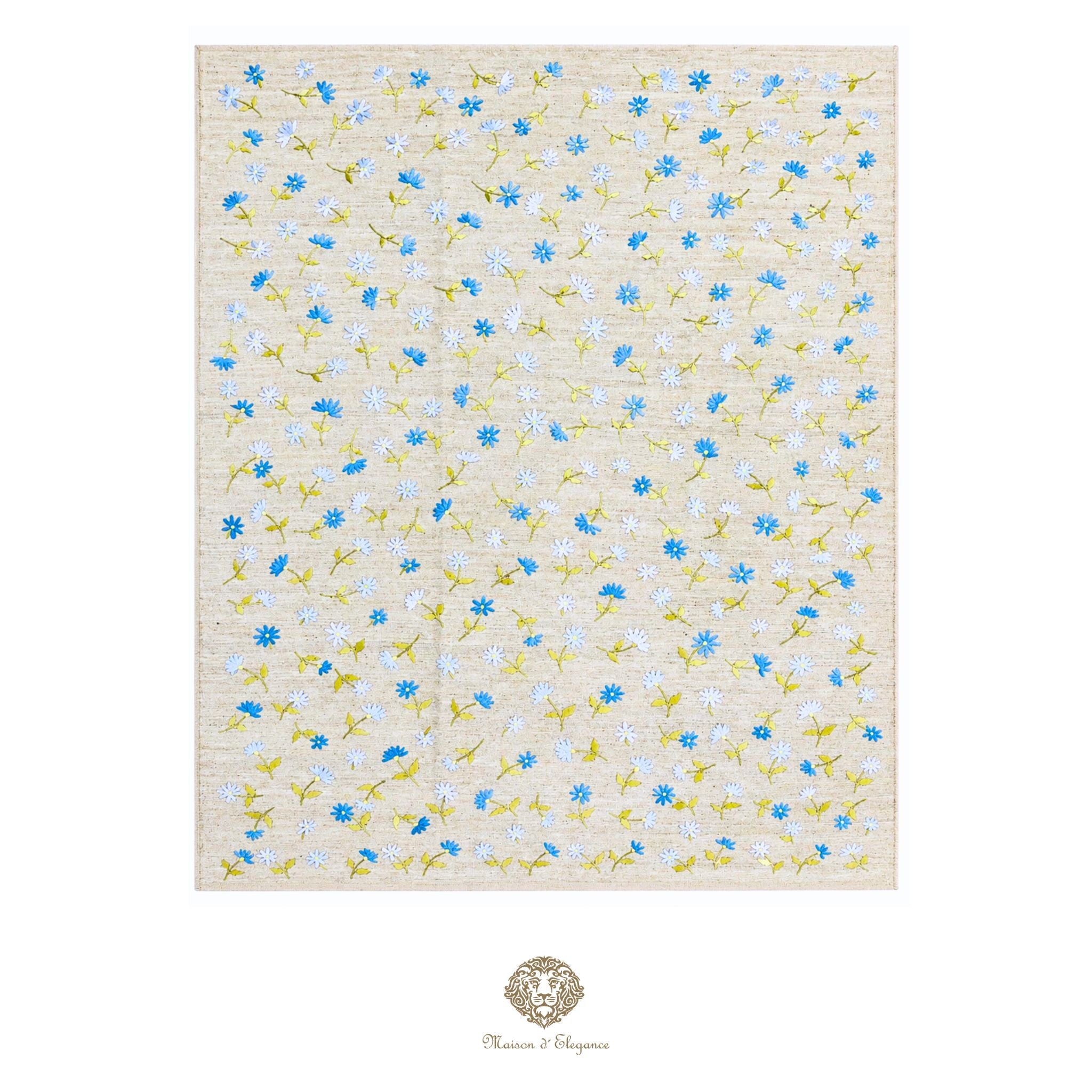 Kilim única moderna Tejido a Mano | Alfombra Plana de Lana y Seda con Tintes Naturales 209x281 cm