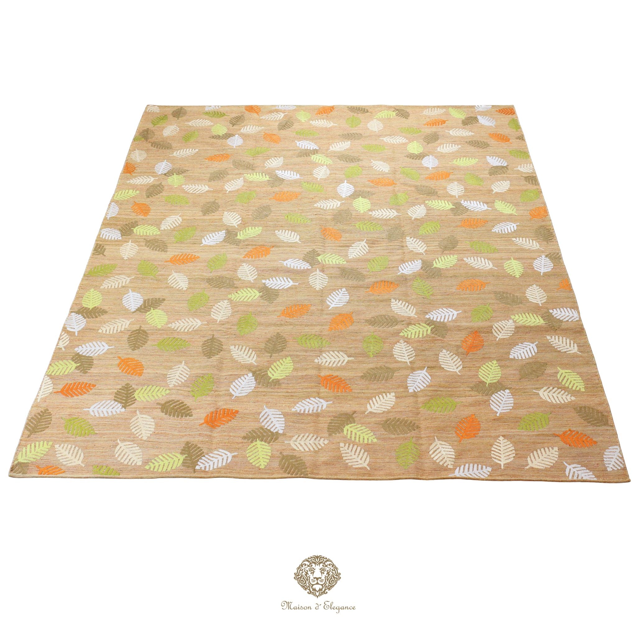 Kilim única moderna Tejido a Mano | Alfombra Plana de Lana y Seda con Tintes Naturales 230x313 cm