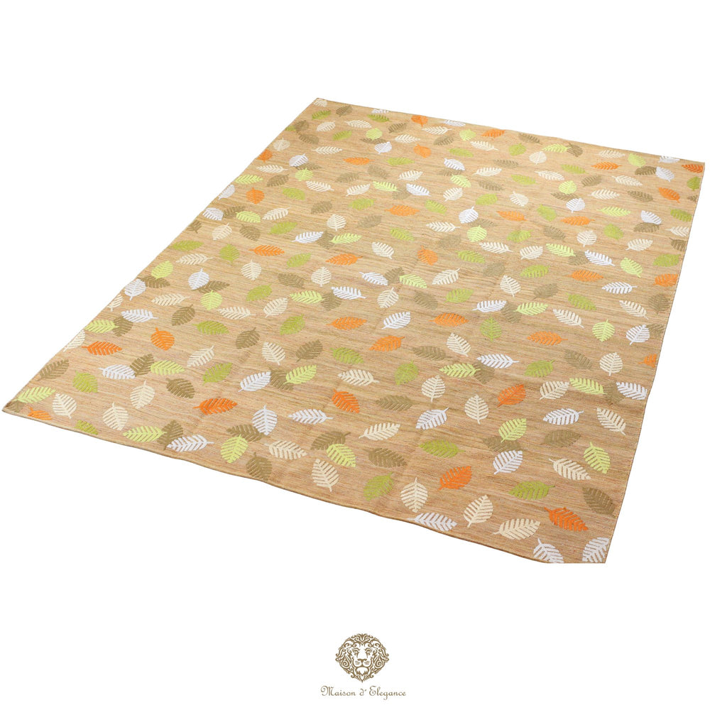 Kilim única moderna Tejido a Mano | Alfombra Plana de Lana y Seda con Tintes Naturales 230x313 cm
