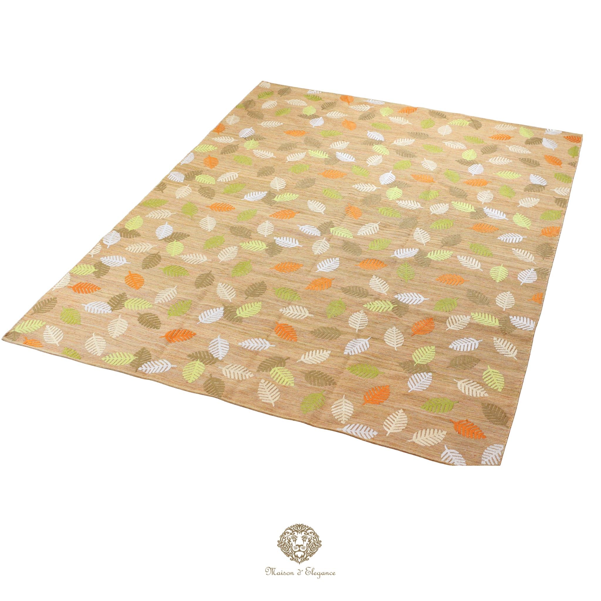 Kilim única moderna Tejido a Mano | Alfombra Plana de Lana y Seda con Tintes Naturales 230x313 cm