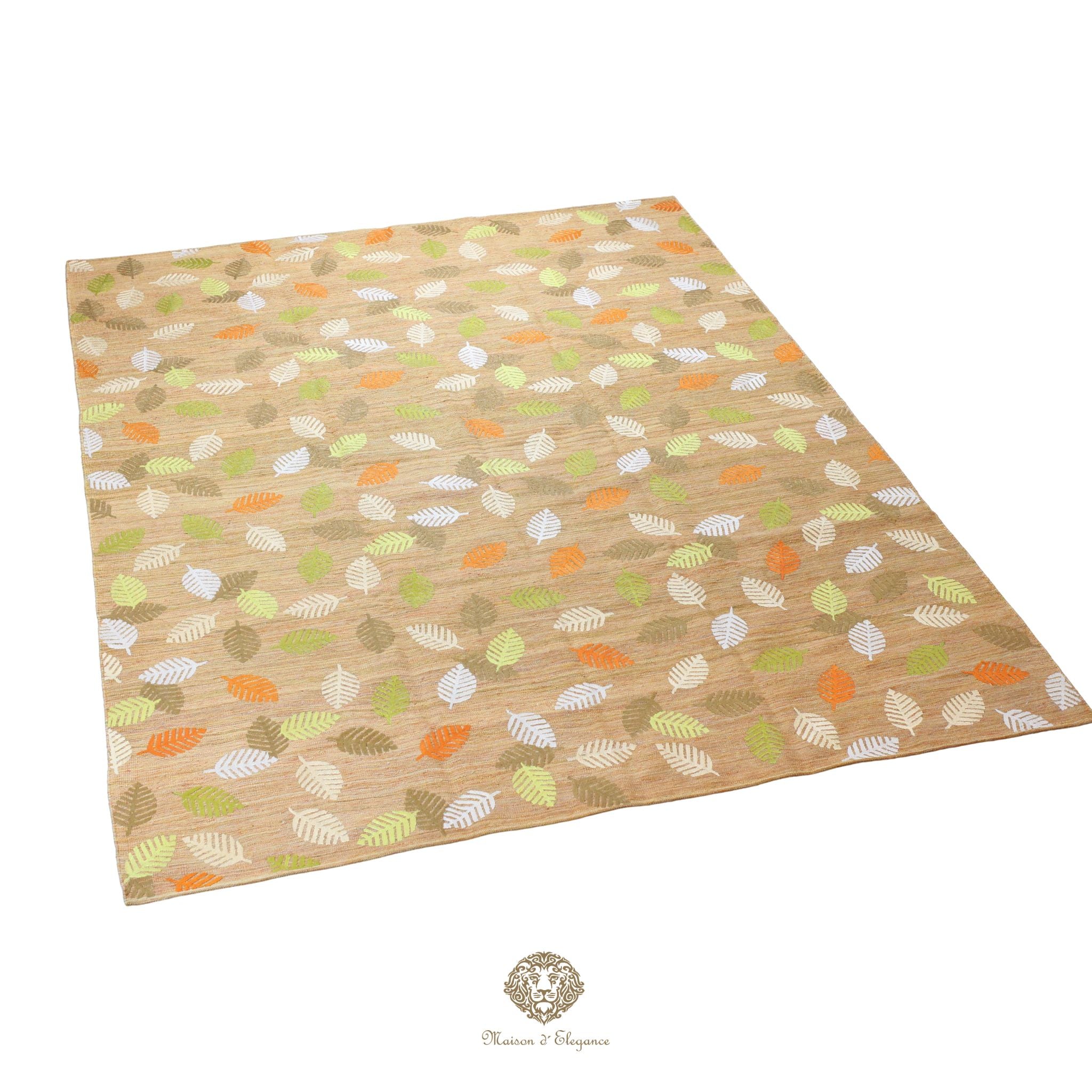 Kilim única moderna Tejido a Mano | Alfombra Plana de Lana y Seda con Tintes Naturales 230x313 cm