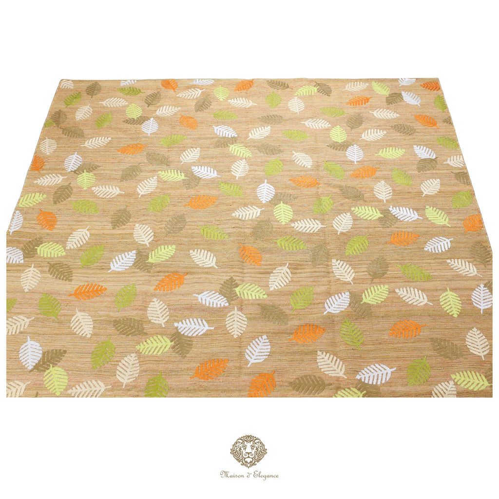 Kilim única moderna Tejido a Mano | Alfombra Plana de Lana y Seda con Tintes Naturales 230x313 cm