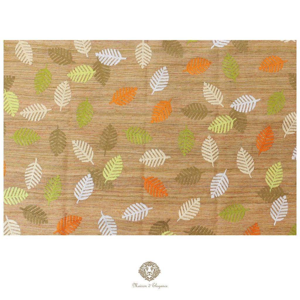 Kilim única moderna Tejido a Mano | Alfombra Plana de Lana y Seda con Tintes Naturales 230x313 cm