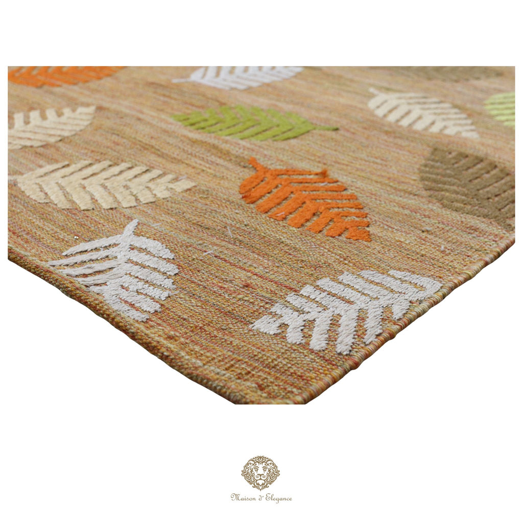 Kilim única moderna Tejido a Mano | Alfombra Plana de Lana y Seda con Tintes Naturales 230x313 cm