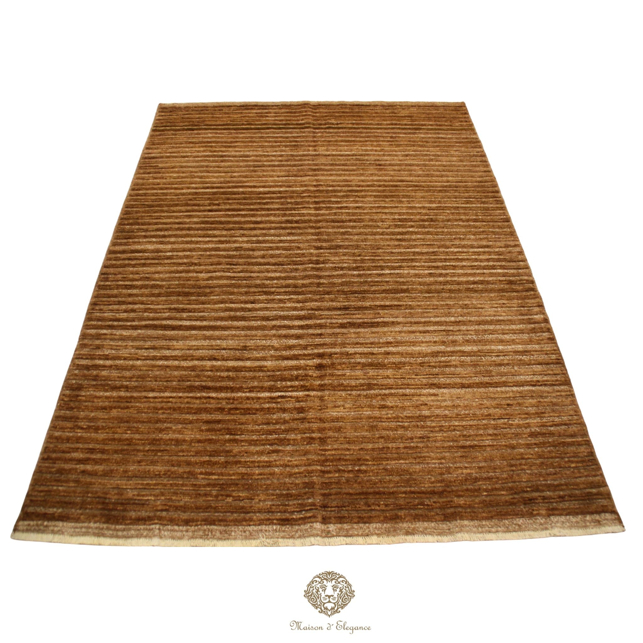 Brown striped rug on a brown background