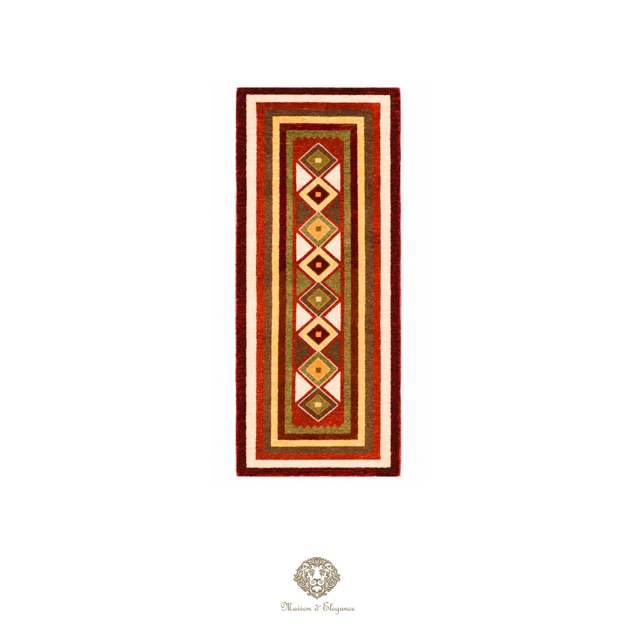 Alfombra persa Kashkuli Loribaft teñida con tintes naturales | Gabbeh de lana hecha a mano 51 x 143 cm
