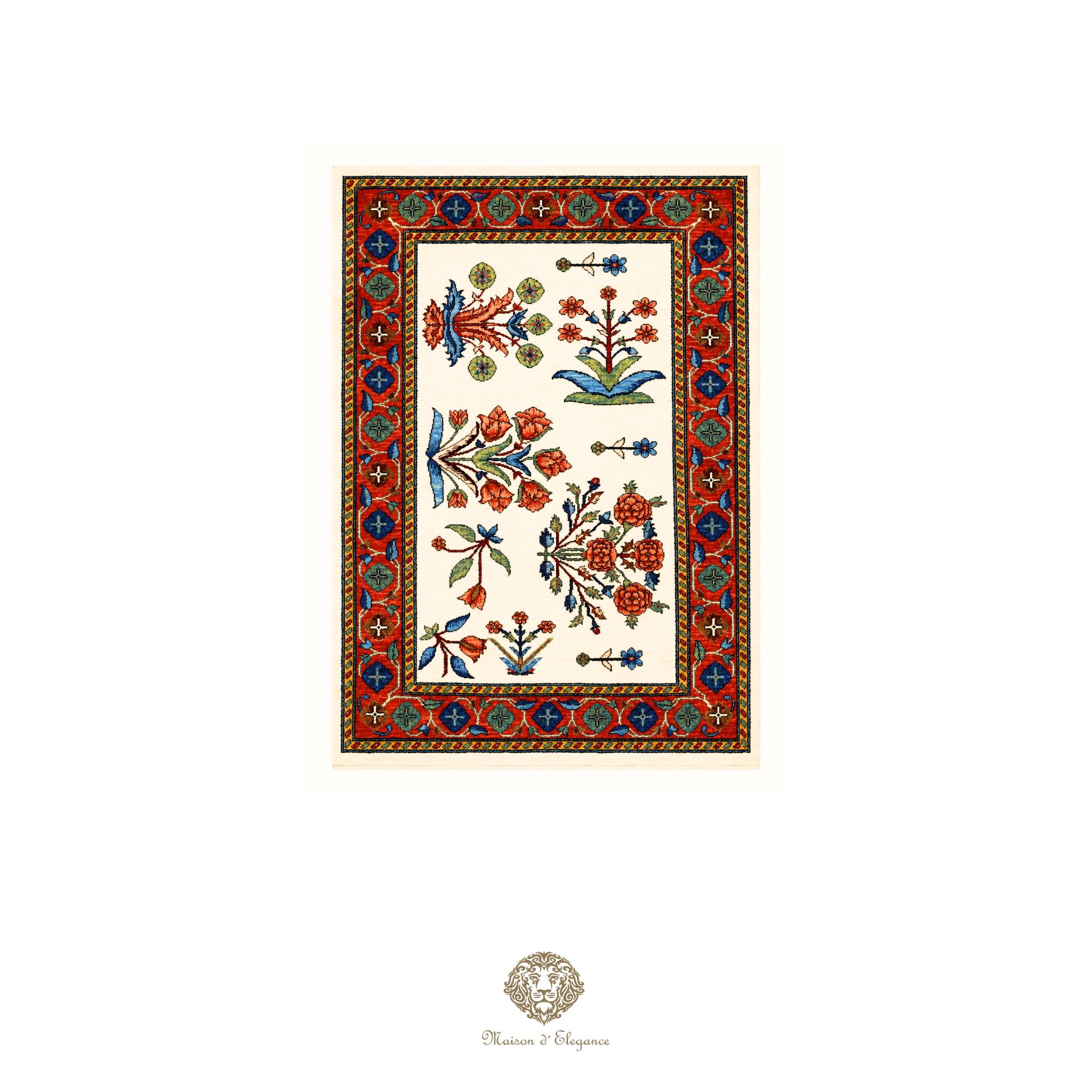 Alfombra persa Trible Fine Kashkuli con tintes naturales | Gabbeh de lana hecha a mano 98 x 126 cm