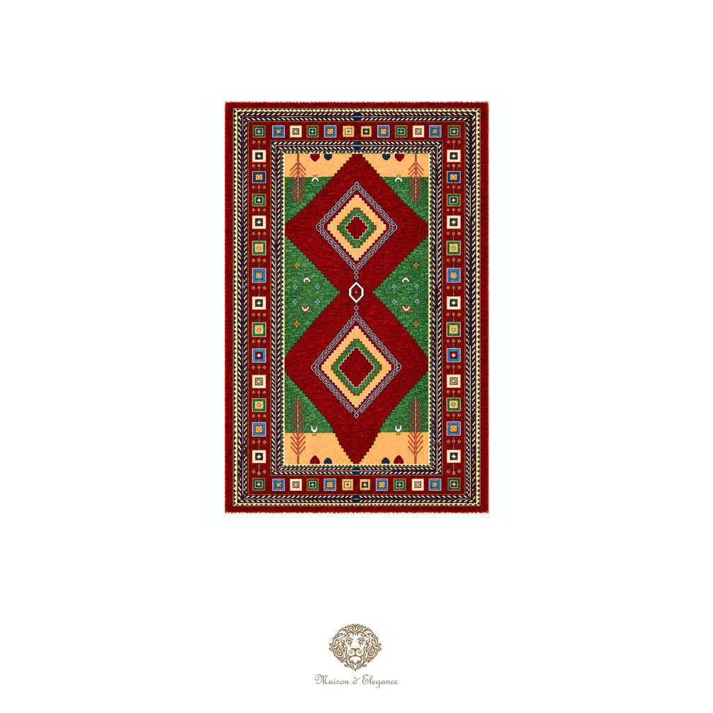 Alfombra persa Kashkuli colorida naturale | Gabbeh de lana hecha a mano 124 x 183 cm