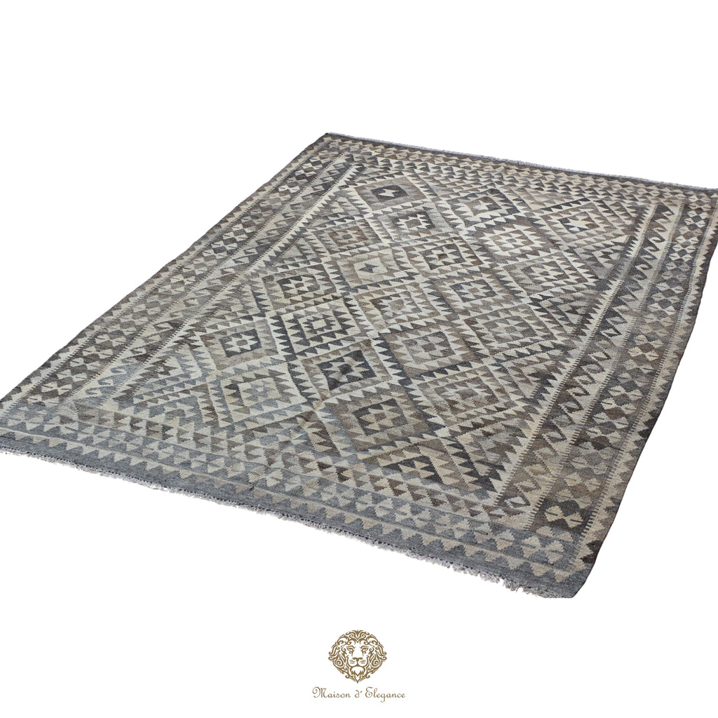 Alfombra Kilim Transicional Lana Geométrica 179x240 cm - Tintes Naturales