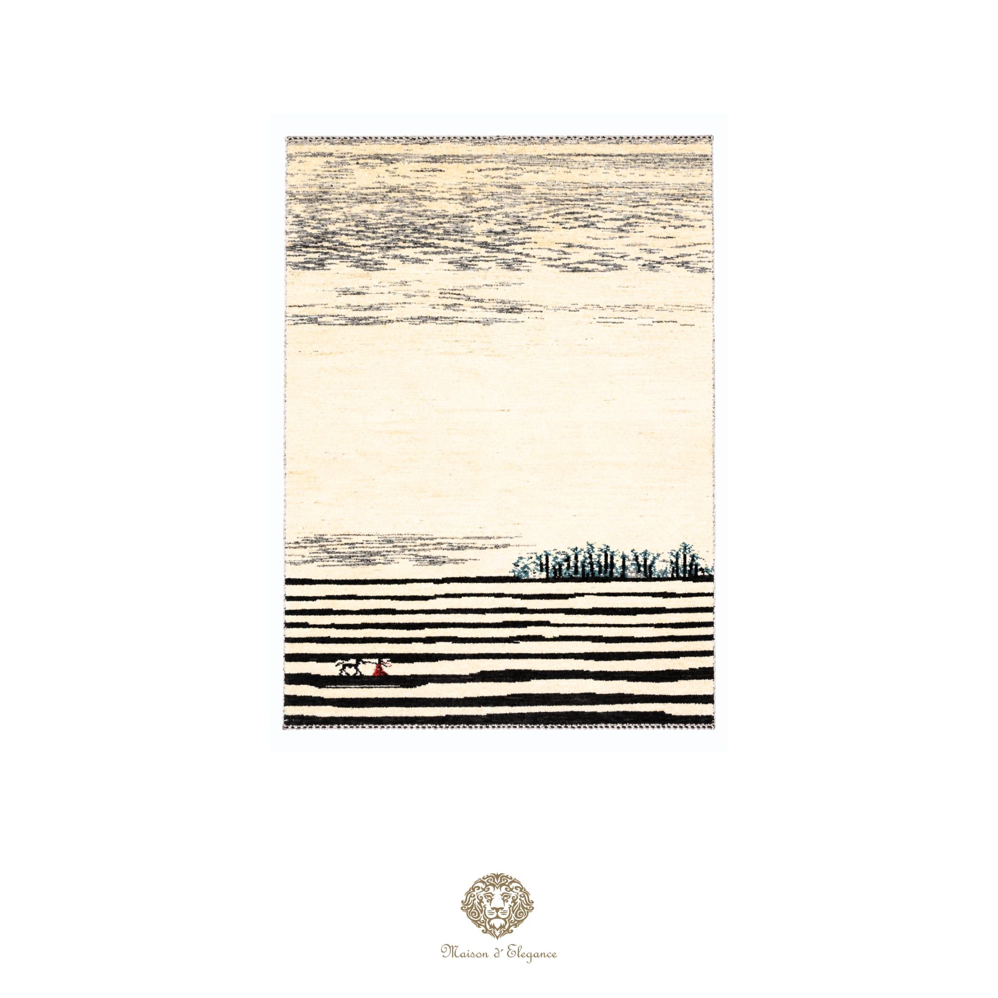 Alfombra persa Kashkuli blanca tribal naturale color | Gabbeh de lana hecha a mano 119 x 180 cm