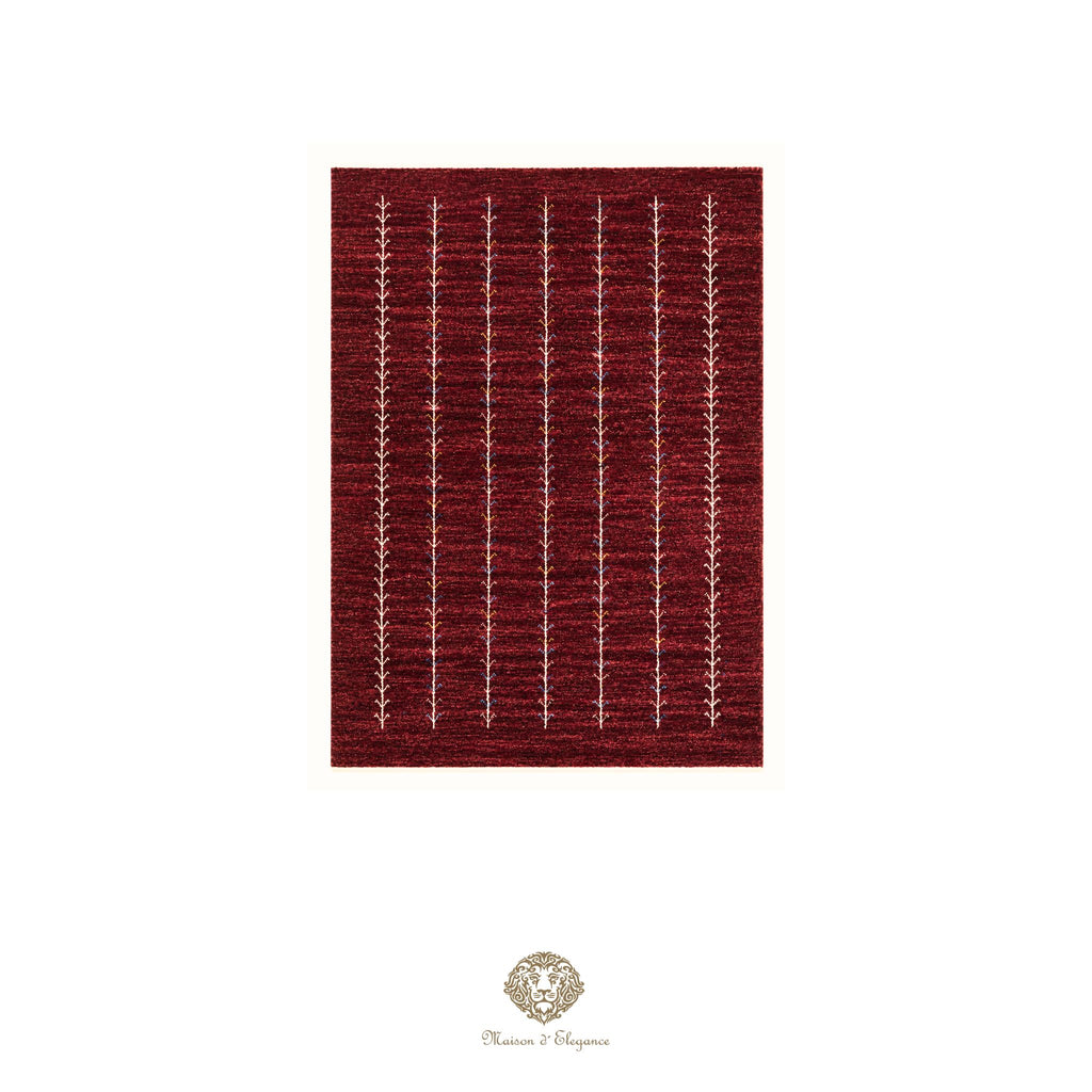 Alfombra persa Kashkuli rojo tribal naturale color | Gabbeh de lana hecha a mano 84 x 125 cm