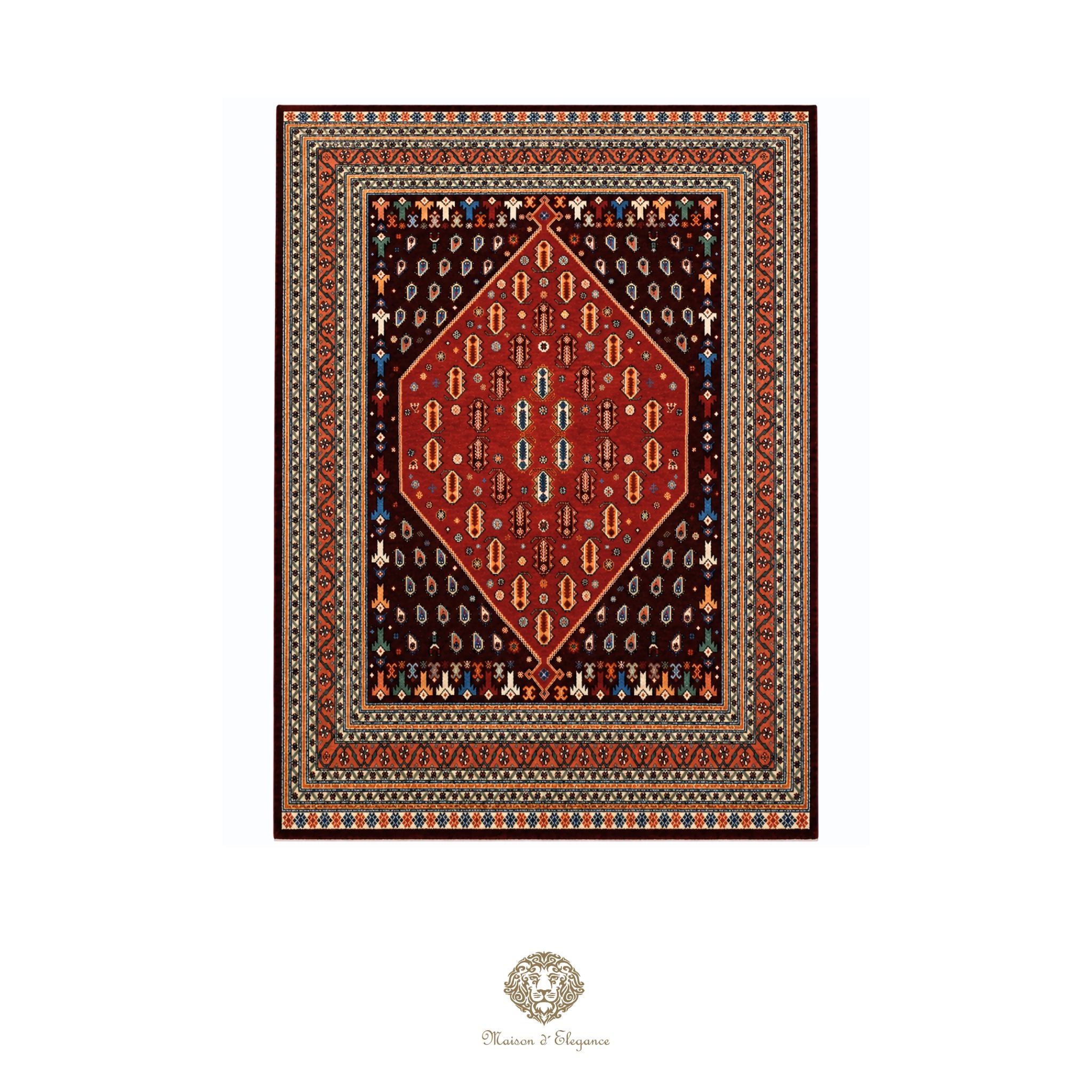 Alfombra persa Trible Fine Kashkuli con tintes naturales | Loribaft de lana hecha a mano 160 x 220 cm
