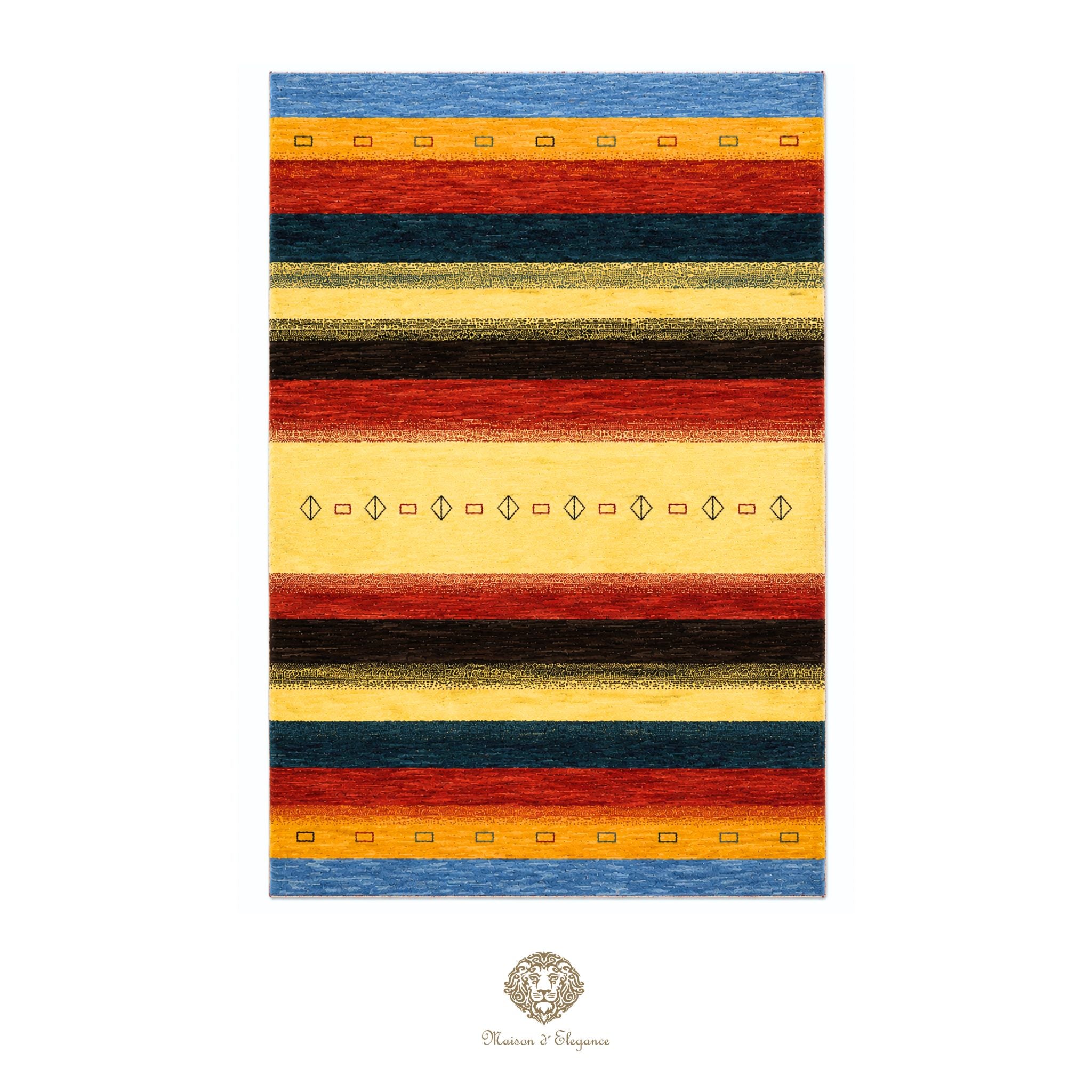 Alfombra persa Kashkuli de lana teñida naturalmente y colorida | Gabbeh hecha a mano 172 x 238 cm