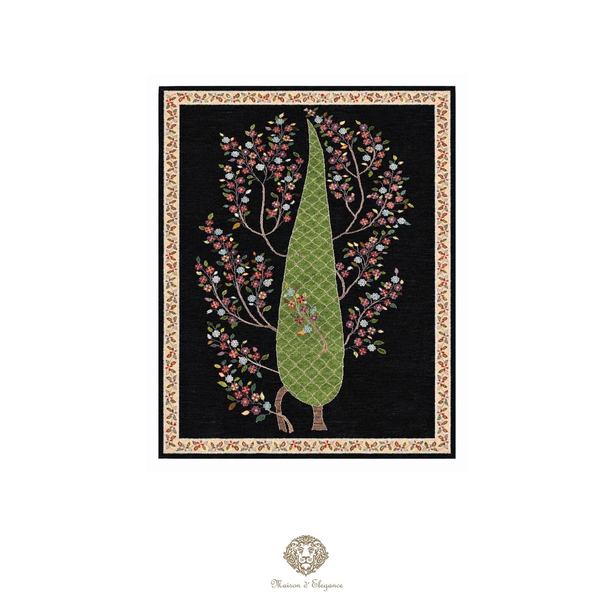Alfombra persa de lana hecha a mano Kashkuli Nomadic | Diseño Cypress 157 x 206 cm