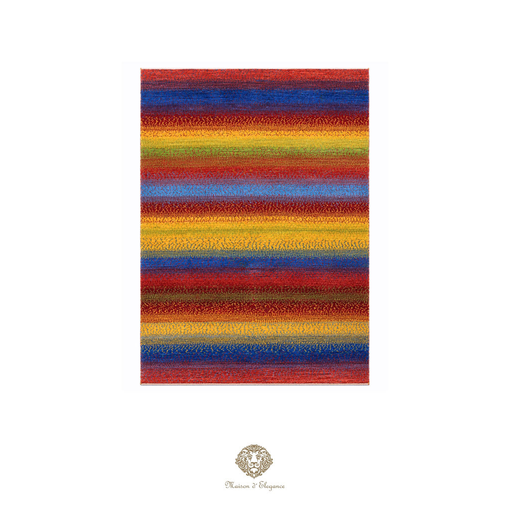 Alfombra persa Kashkuli de lana teñida naturalmente y colorida | Gabbeh hecha a mano 118 x 194 cm