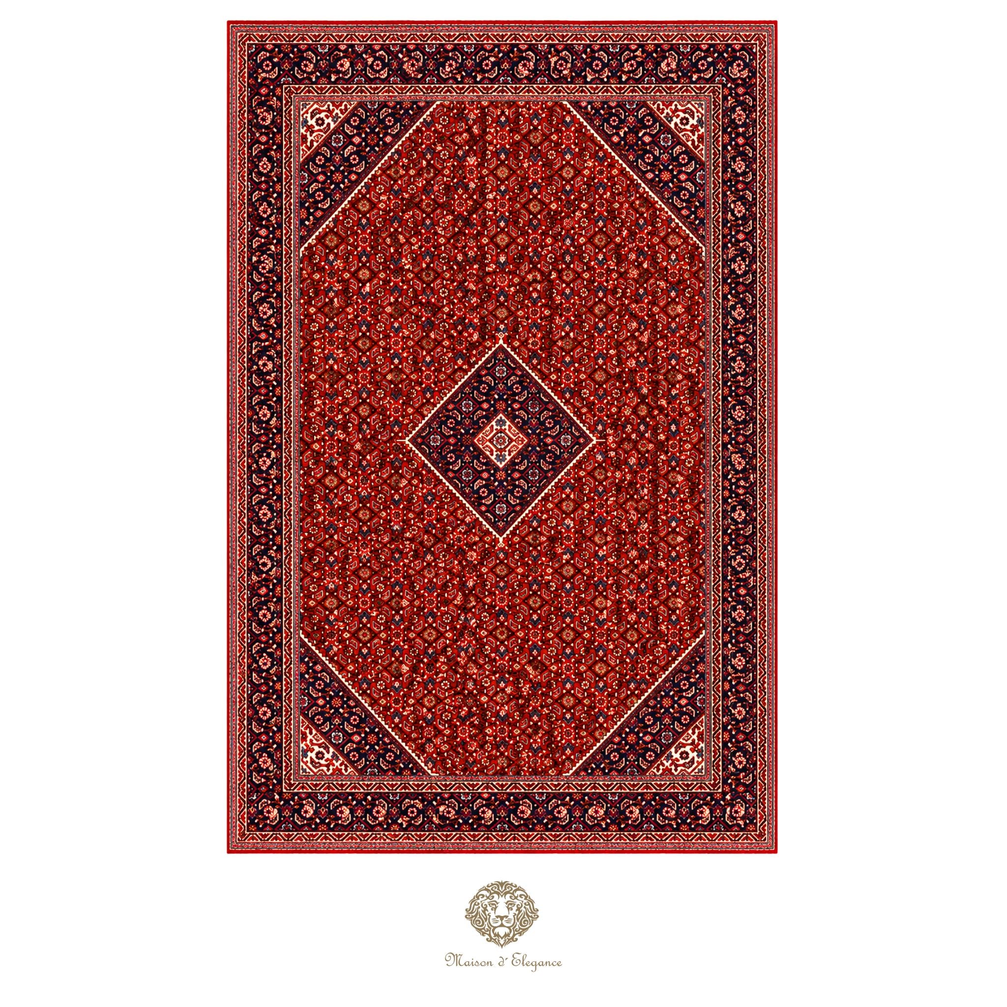 Alfombra Hamedan Lana Centro Geométrico Persa Tradicional | diseño de medallón hecho a mano 274 x 391 cm
