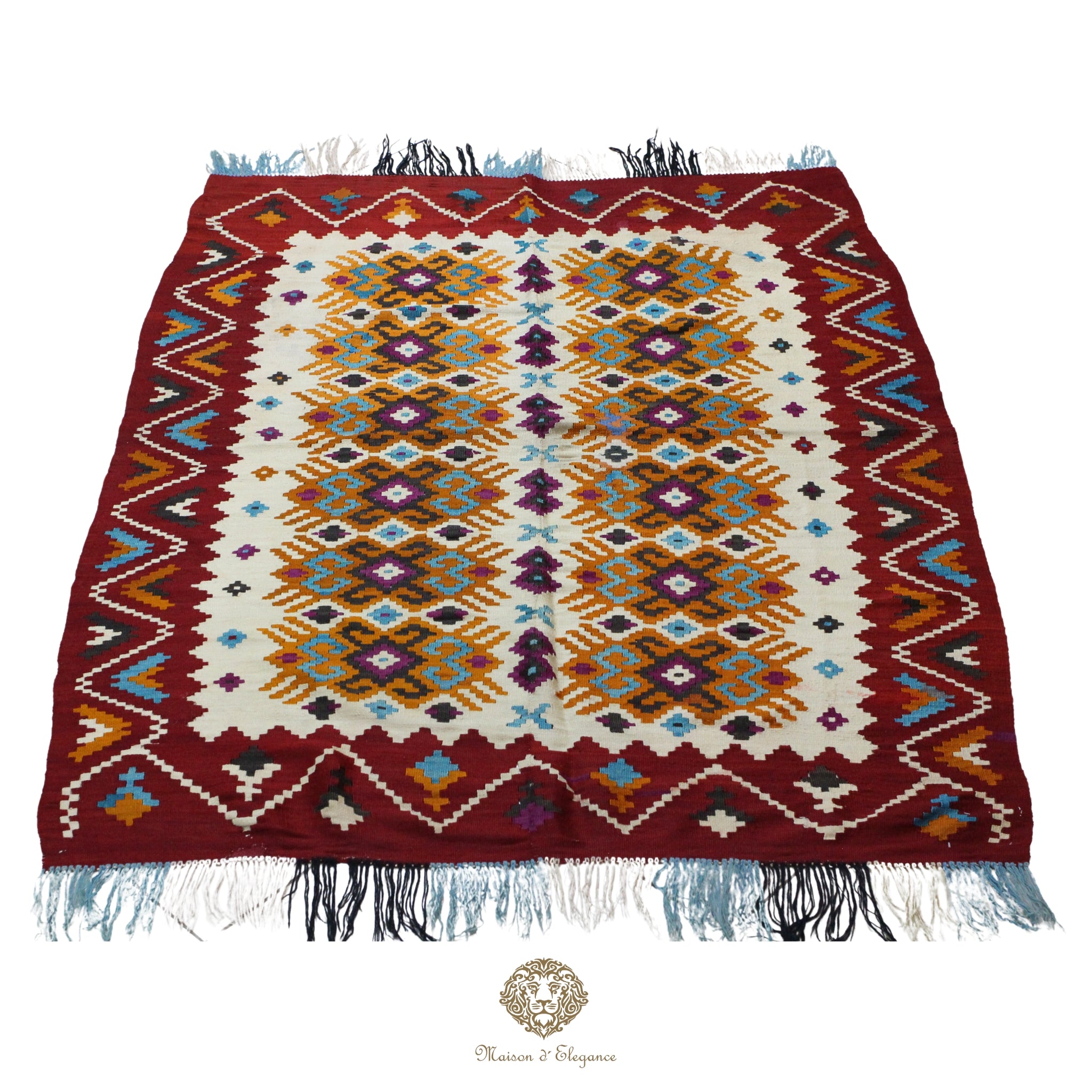 Alfombra Antigüedad Kilim Besarabia Lana | Diseño Geométrico 138x210 cm