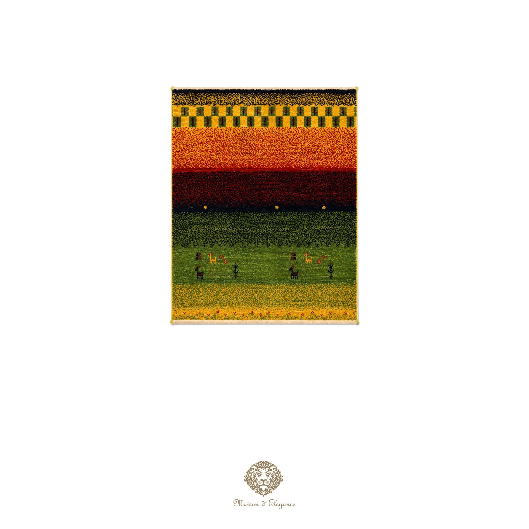 Alfombra persa Kashkuli de lana teñida naturalmente y colorida | Gabbeh hecha a mano 60 x 87 cm