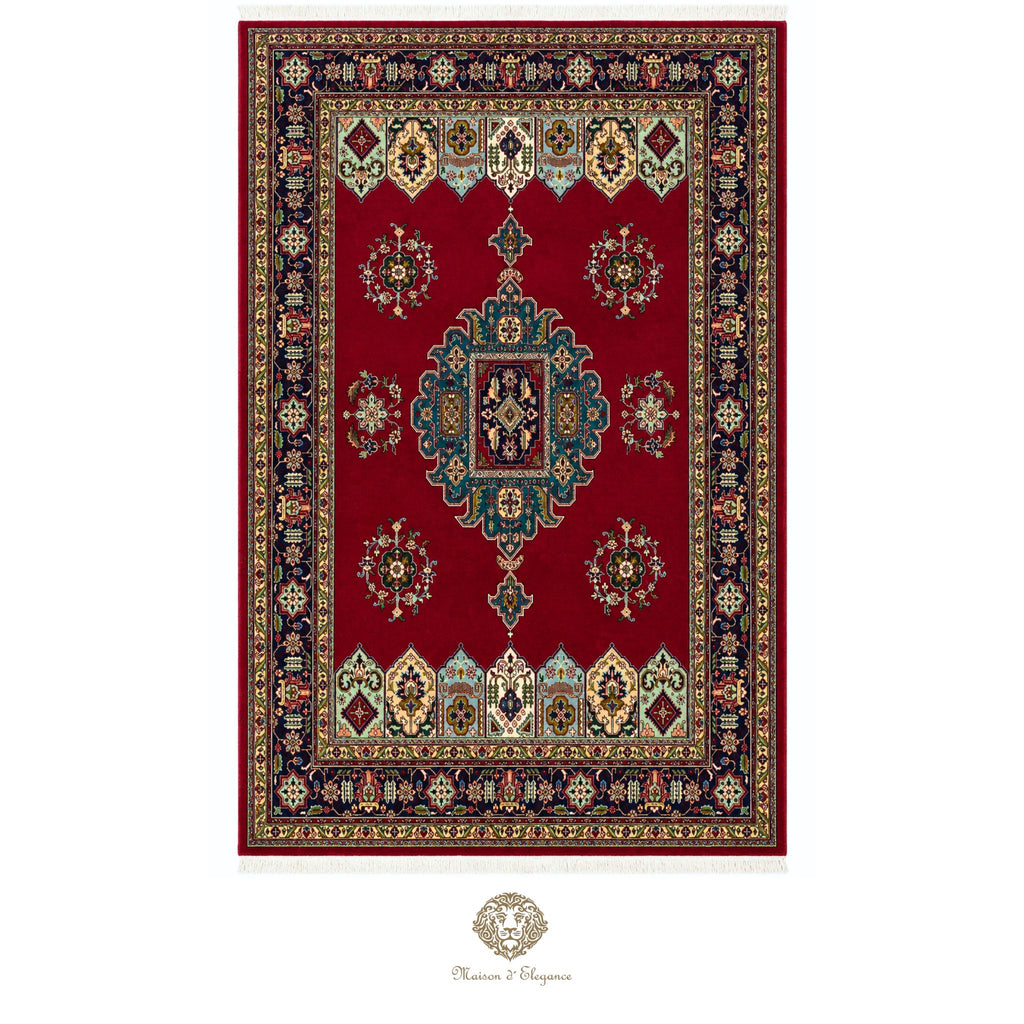 Alfombra persa clásica de lana Tabriz teñida naturalmente | Diseño de medallón hecho a mano 413 x 300 cm