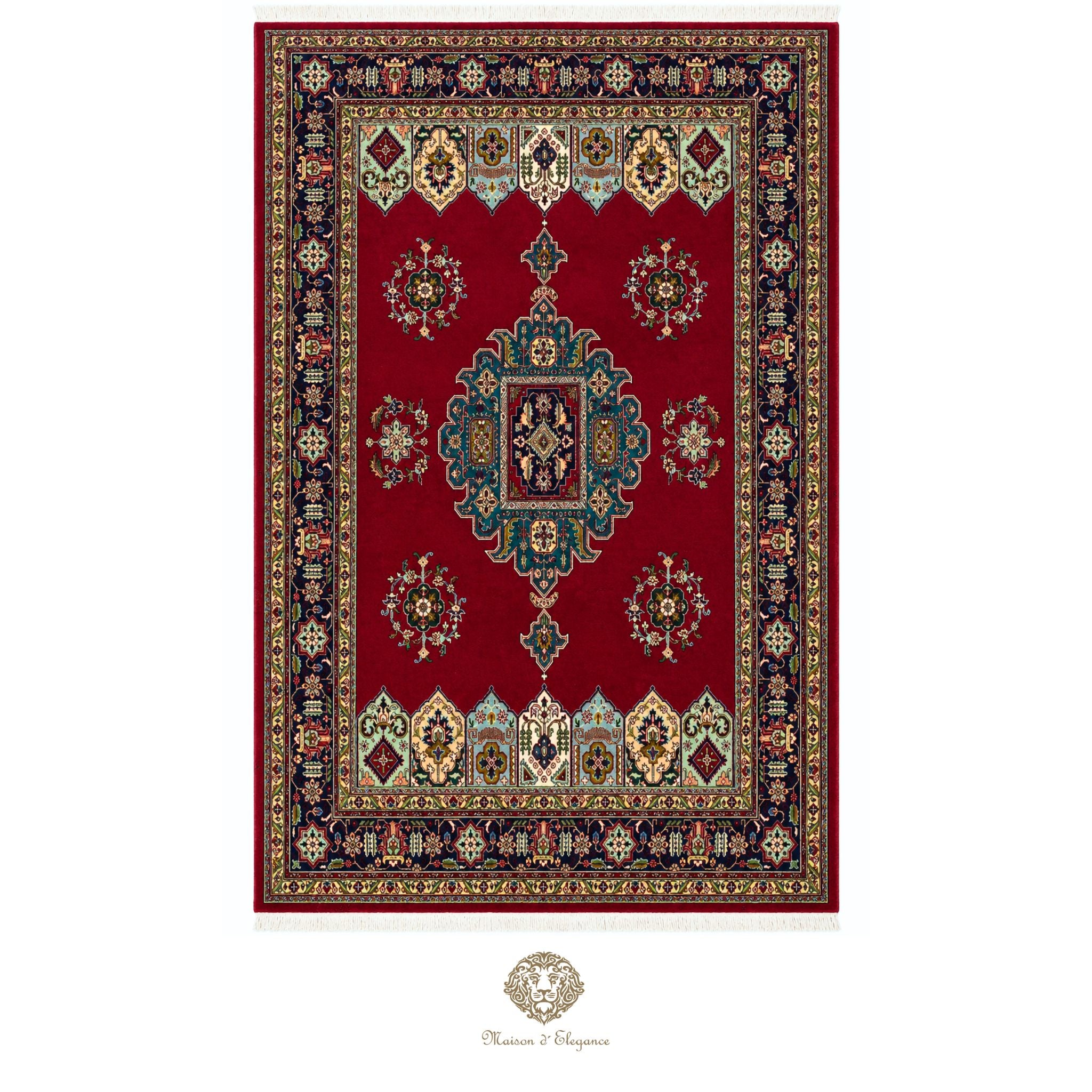 Alfombra persa clásica de lana Tabriz teñida naturalmente | Diseño de medallón hecho a mano 413 x 300 cm