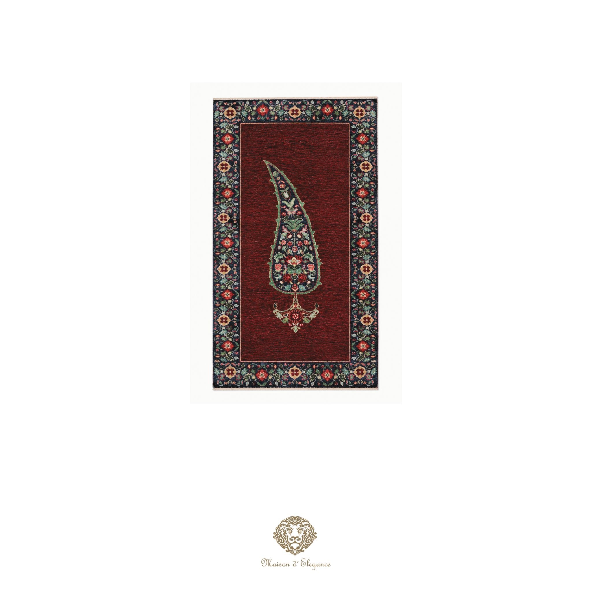 Alfombra persa de lana hecha a mano Kashkuli Nomadic | Diseño Cypress 57 x 108 cm