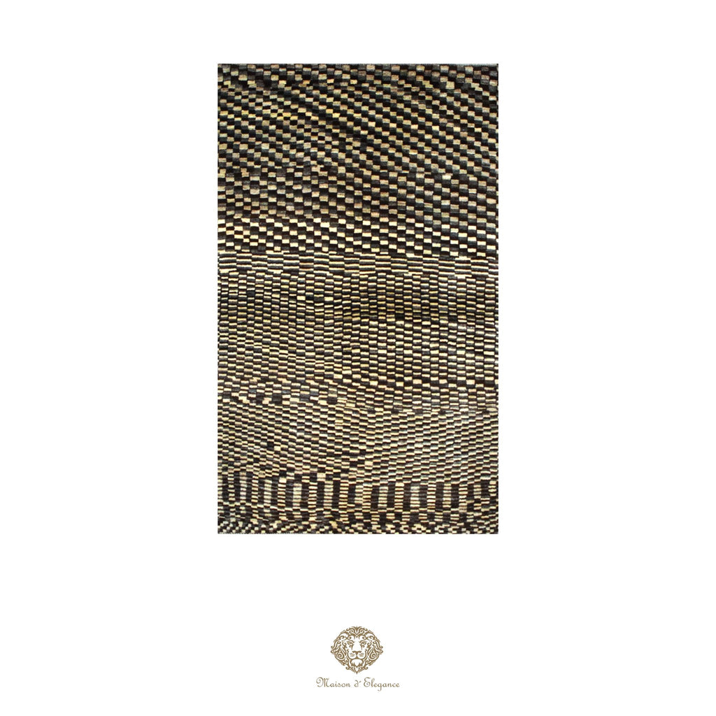 Alfombra persa Kashkuli naturale color tribal | Gabbeh de lana hecha a mano 111 x 183 cm