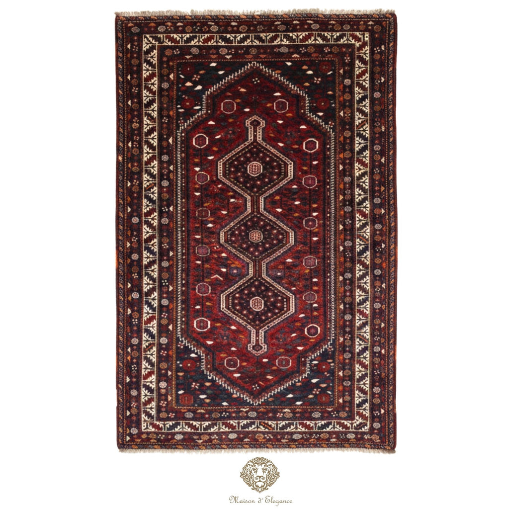 Alfombra Qashqai Lana Diseño Tribal Persa Auténtica 306 x 206 cm