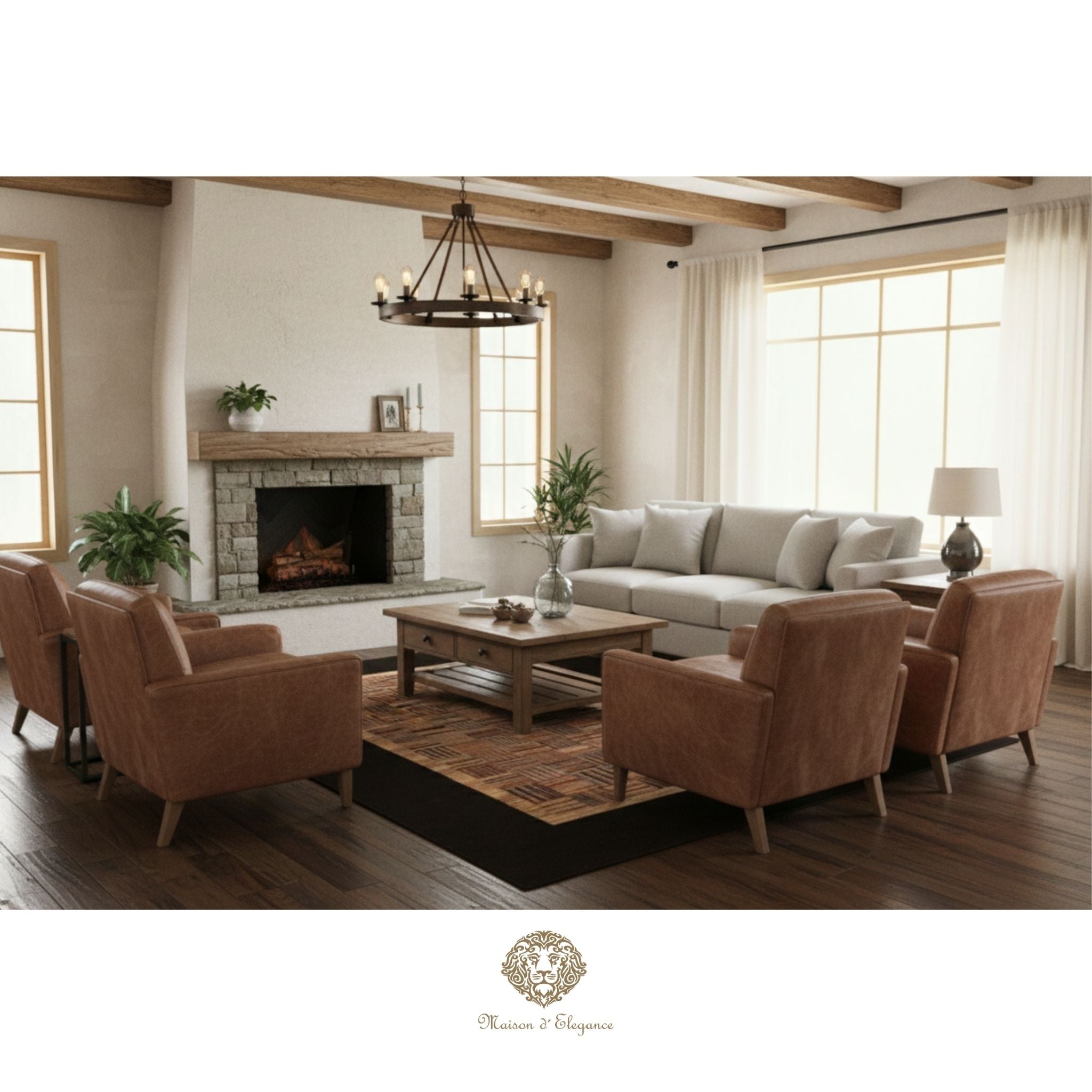 Alfombra Ziegler Lana Diseño Geométrico a rayas 202 x 152 cm