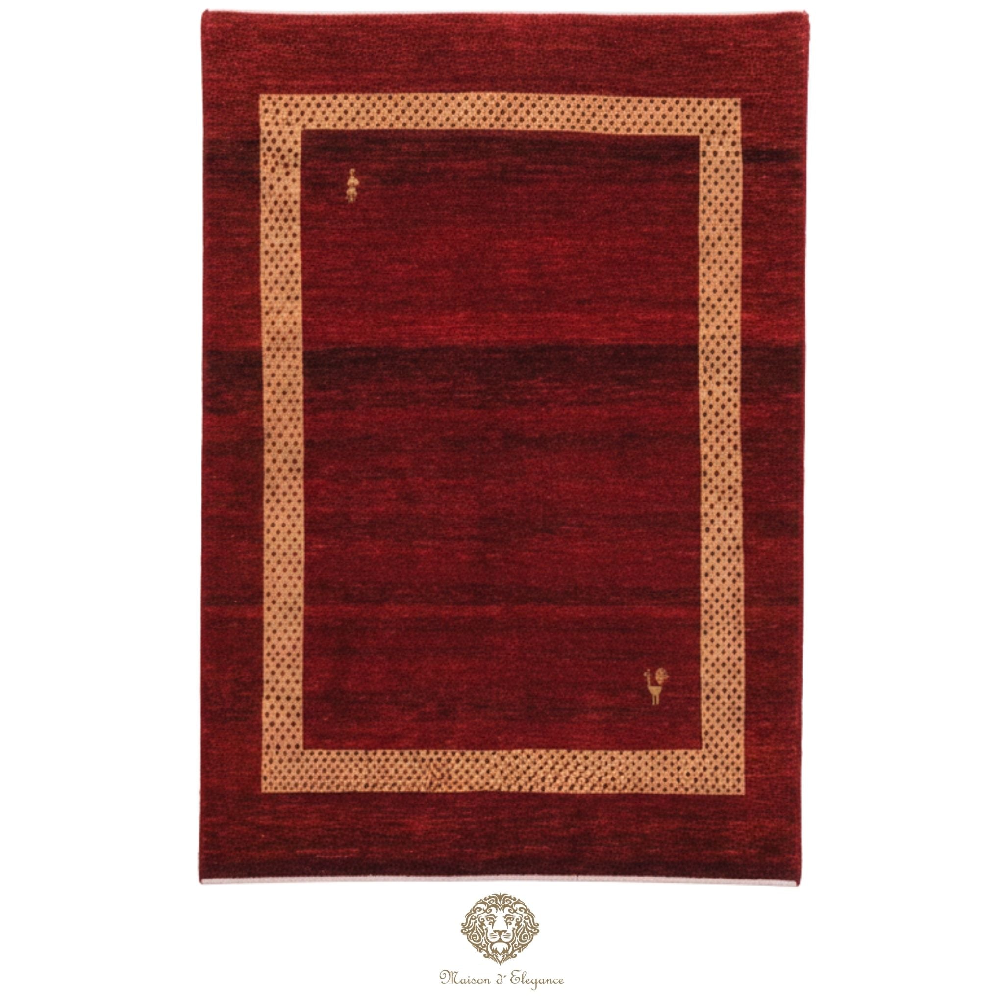 Alfombra Luribaf Lisa Roja Lana 100% 196 x 140 cm