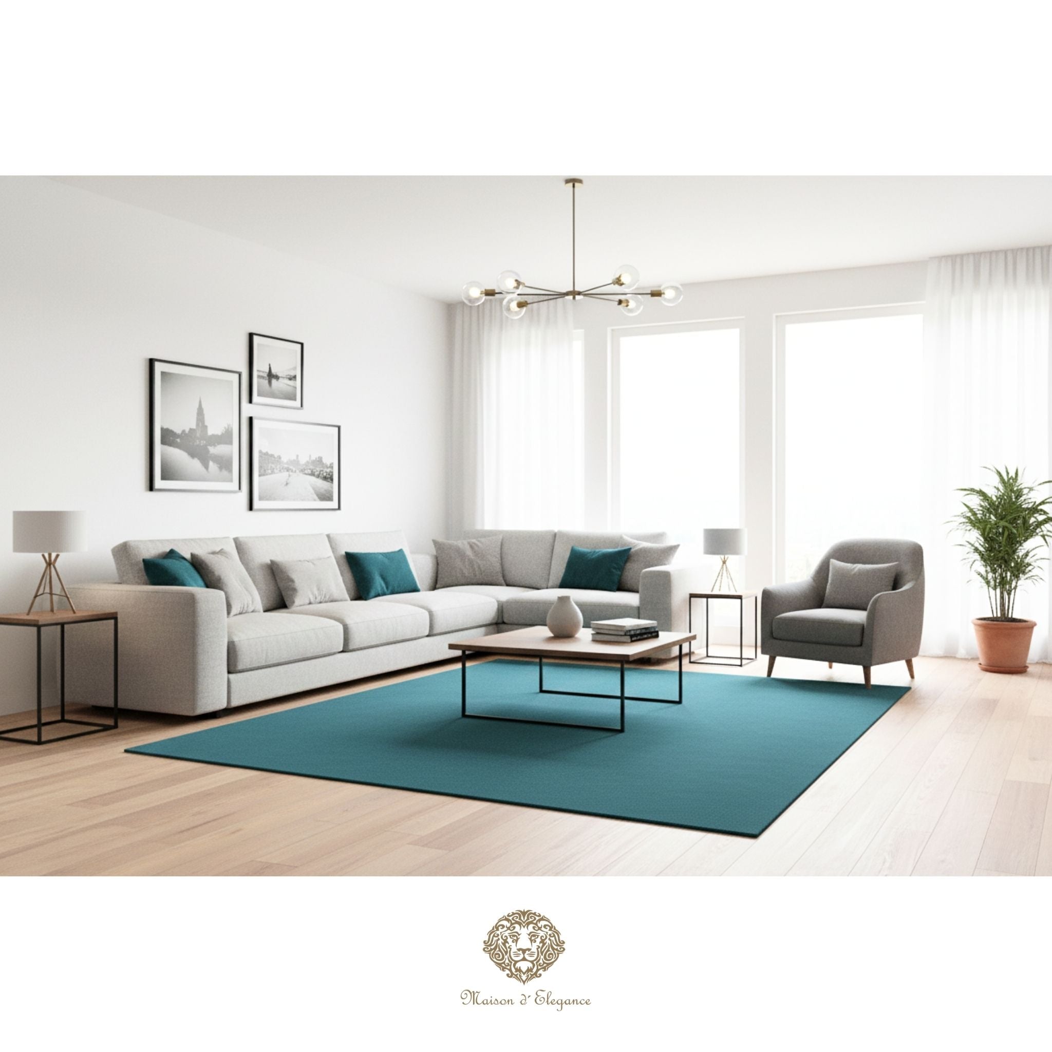 Alfombra Nemoh Refreshed Turquesa Intenso Lana 235 x 225 cm