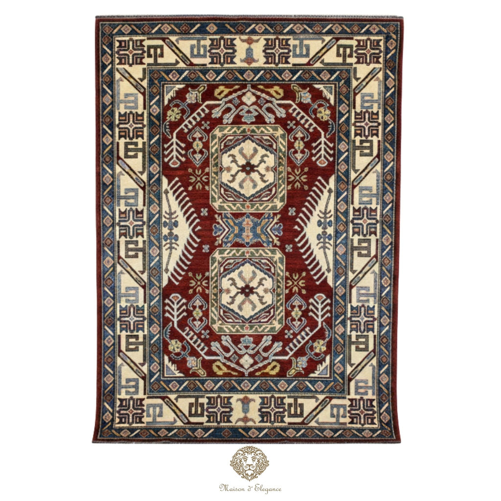 Alfombra Kazak de Lana Tradicional Caucásica 247 x 171