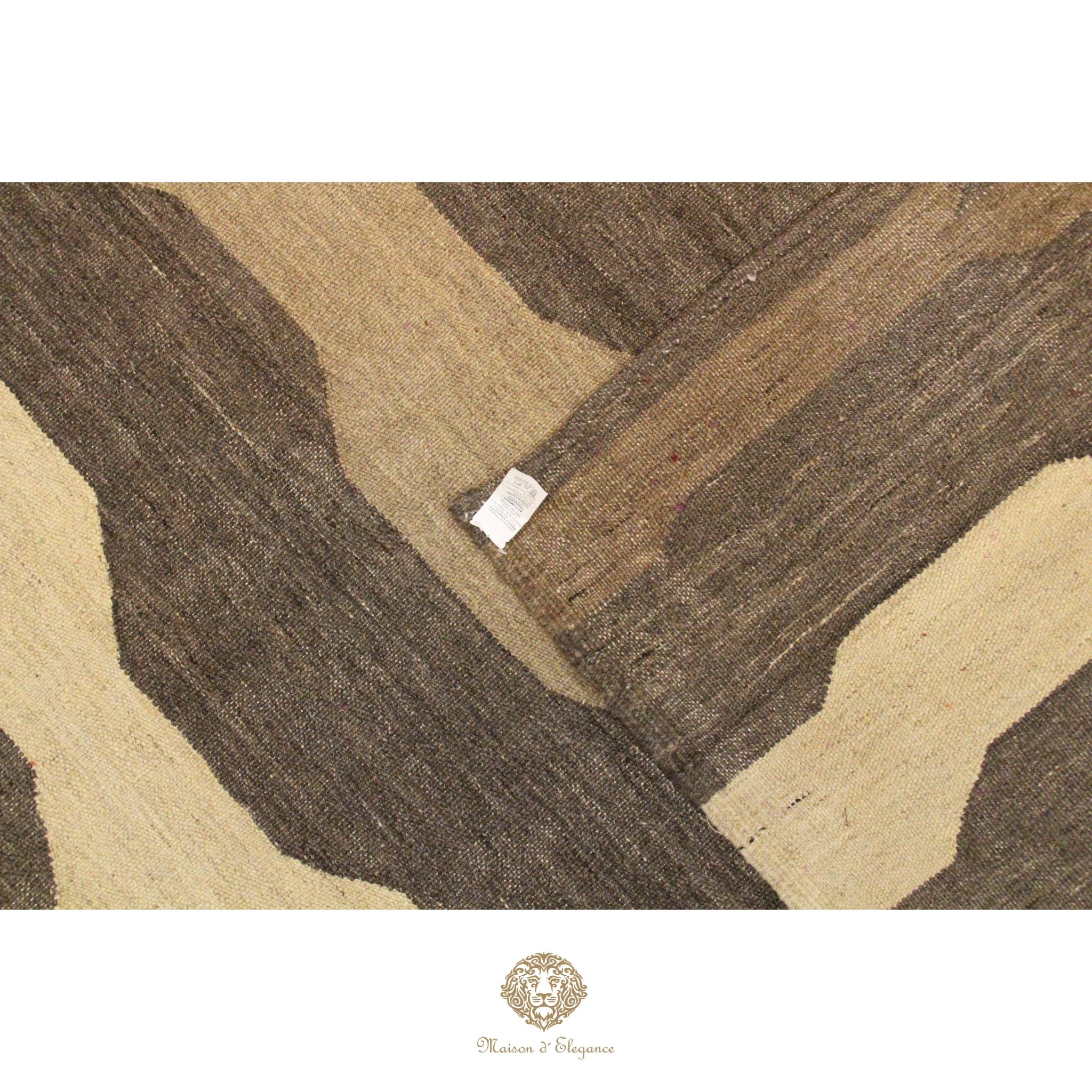 Alfombra Soumak Lana Zigzag Colores Neutros y Tierra 238 x 174 cm