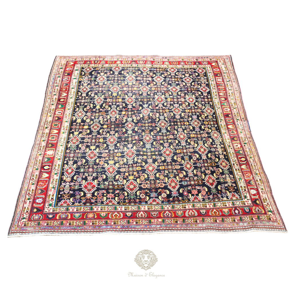 Alfombra nómada antigua de Shiraz del sureste de Irán | Teñida con tintes naturales 256x343 cm