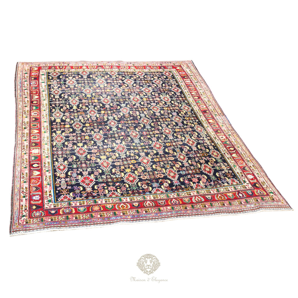 Alfombra nómada antigua de Shiraz del sureste de Irán | Teñida con tintes naturales 256x343 cm