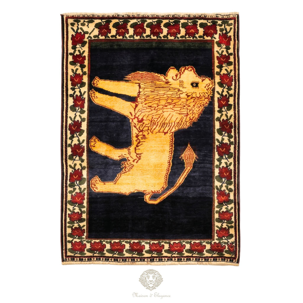 Alfombra Gabbeh Artesanal Diseño León - Hecha a Mano 244 x 156 cm