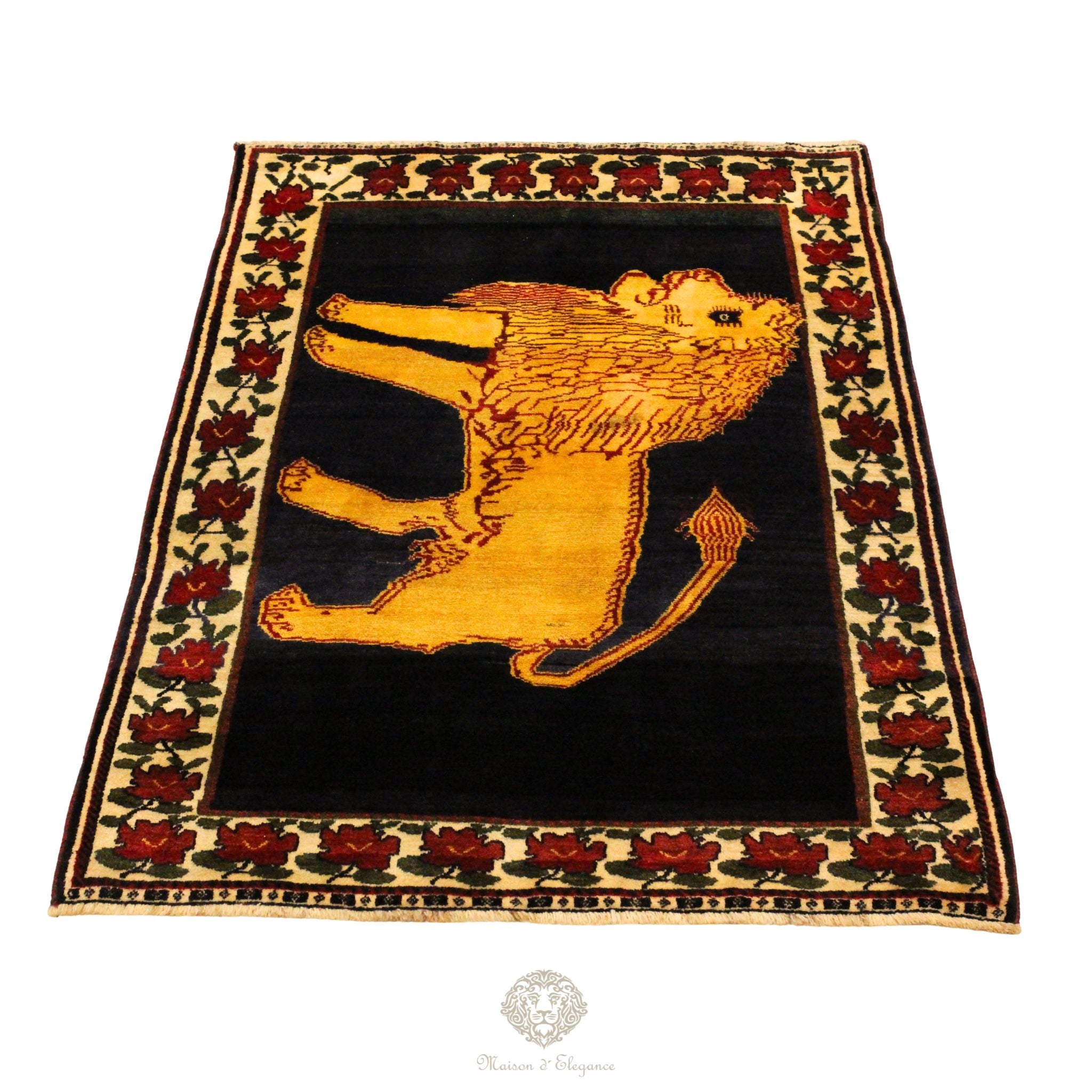 Alfombra Gabbeh Artesanal Diseño León - Hecha a Mano 244 x 156 cm