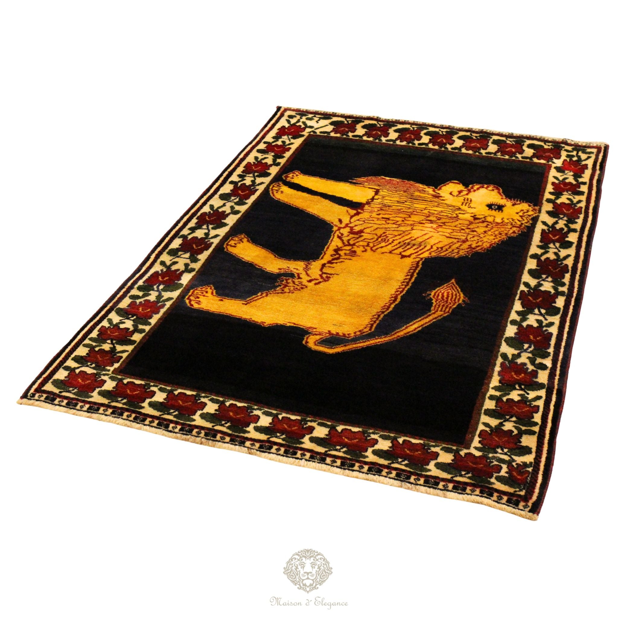 Alfombra Gabbeh Artesanal Diseño León - Hecha a Mano 244 x 156 cm