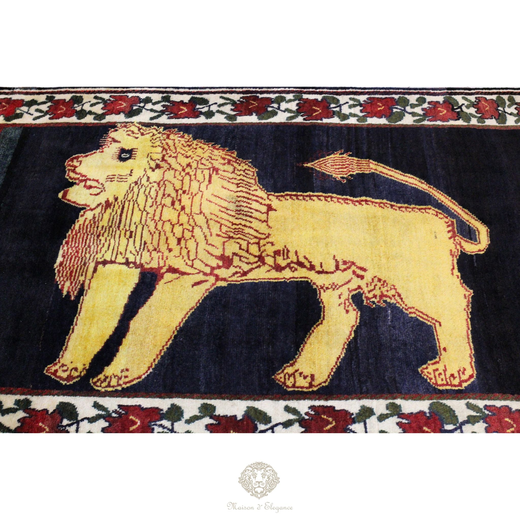 Alfombra Gabbeh Artesanal Diseño León - Hecha a Mano 244 x 156 cm
