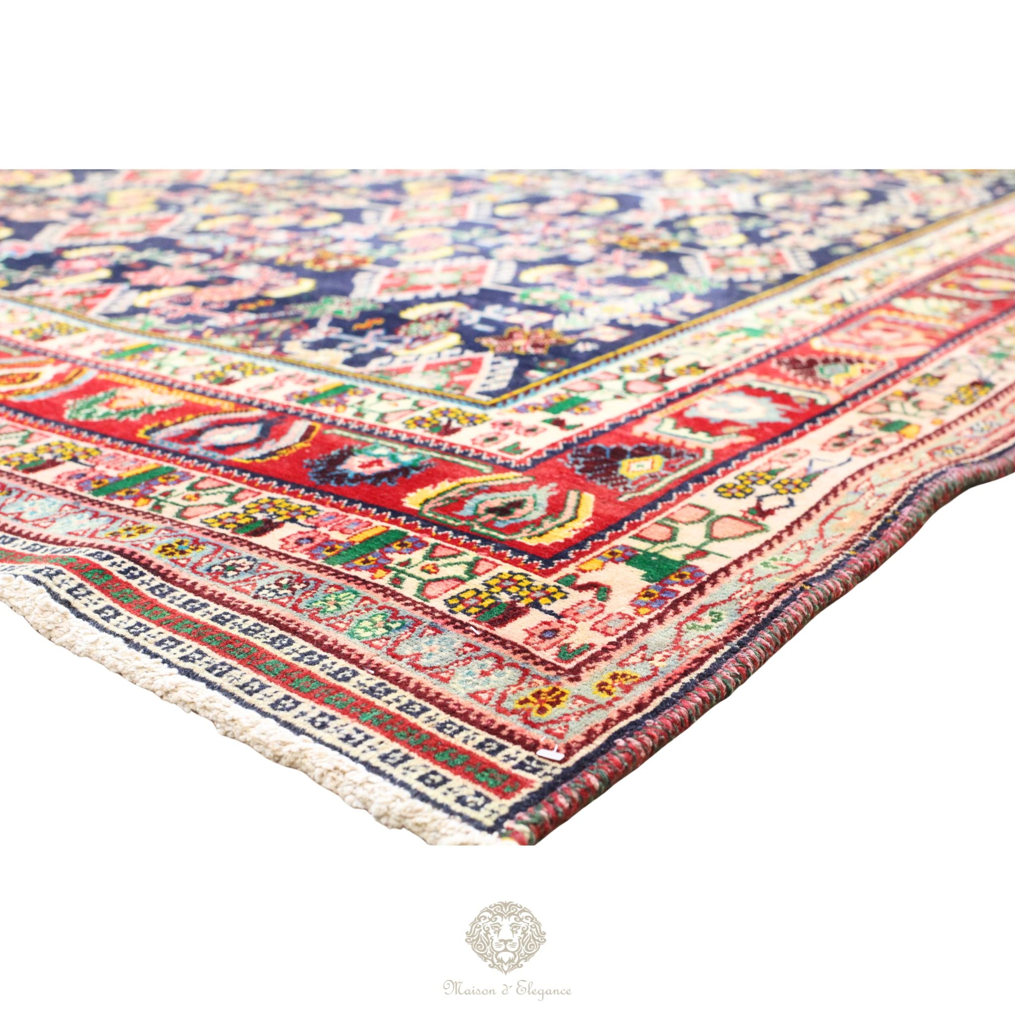 Alfombra nómada antigua de Shiraz del sureste de Irán | Teñida con tintes naturales 256x343 cm