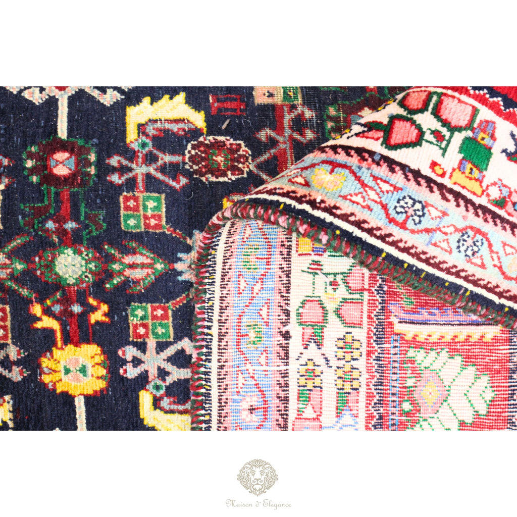 Alfombra nómada antigua de Shiraz del sureste de Irán | Teñida con tintes naturales 256x343 cm