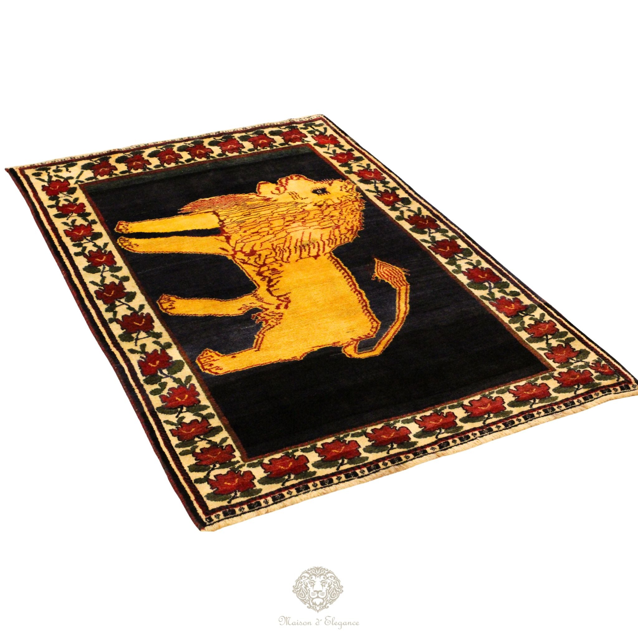 Alfombra Gabbeh Artesanal Diseño León - Hecha a Mano 244 x 156 cm