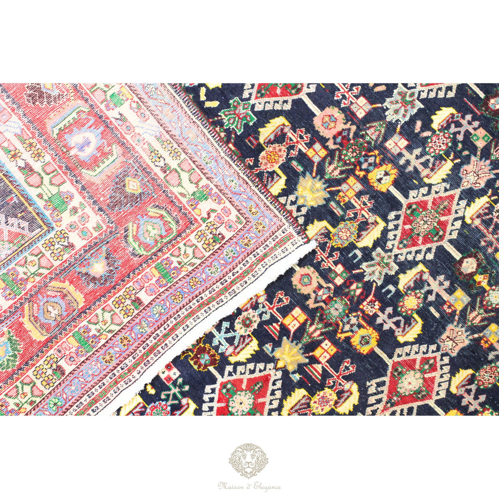 Alfombra nómada antigua de Shiraz del sureste de Irán | Teñida con tintes naturales 256x343 cm