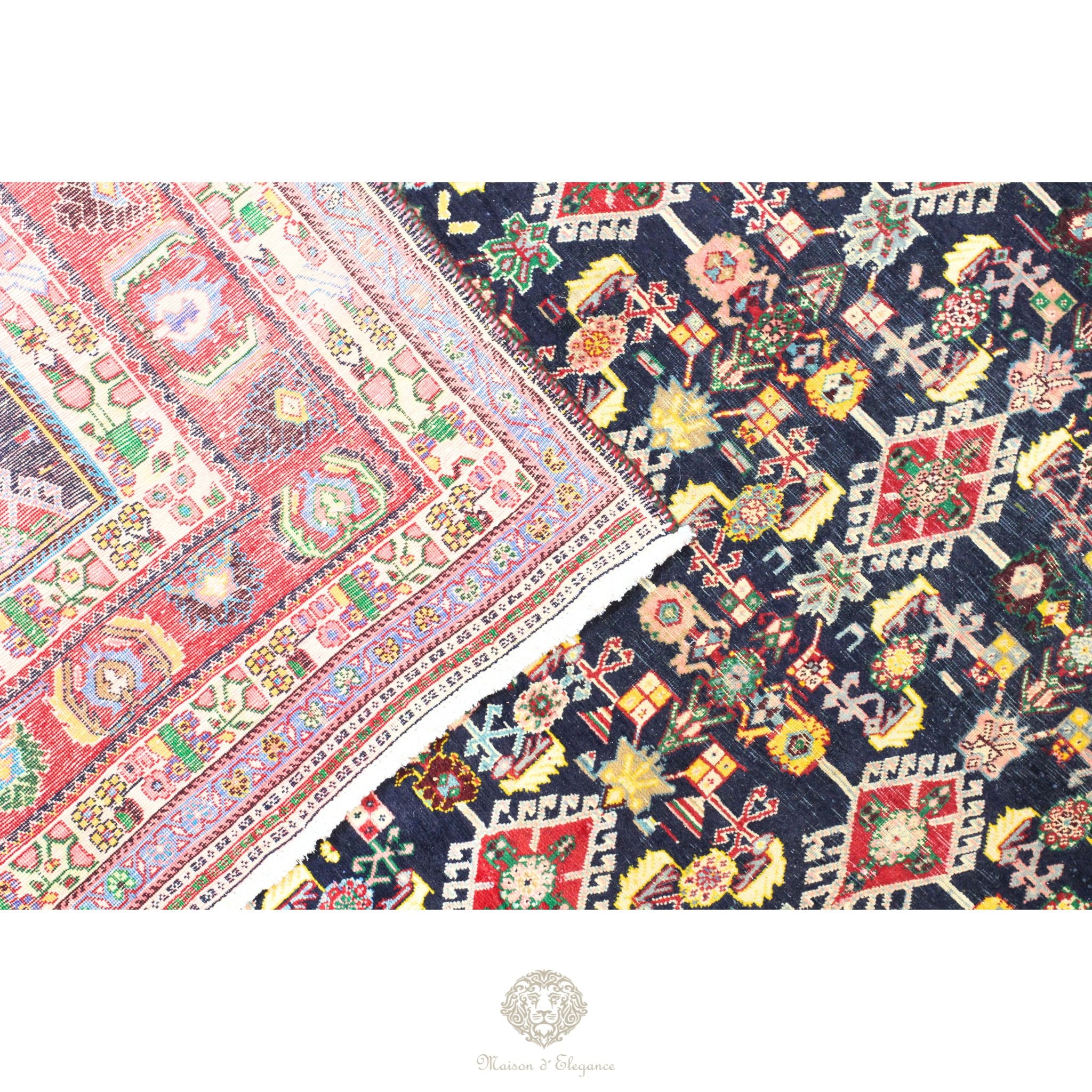 Alfombra nómada antigua de Shiraz del sureste de Irán | Teñida con tintes naturales 256x343 cm