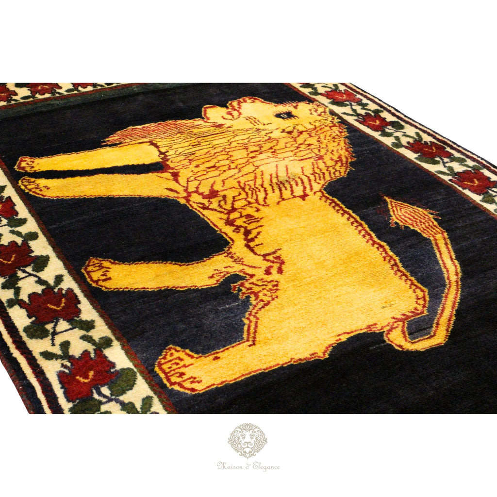 Alfombra Gabbeh Artesanal Diseño León - Hecha a Mano 244 x 156 cm